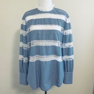 Sandro lace insert blouse